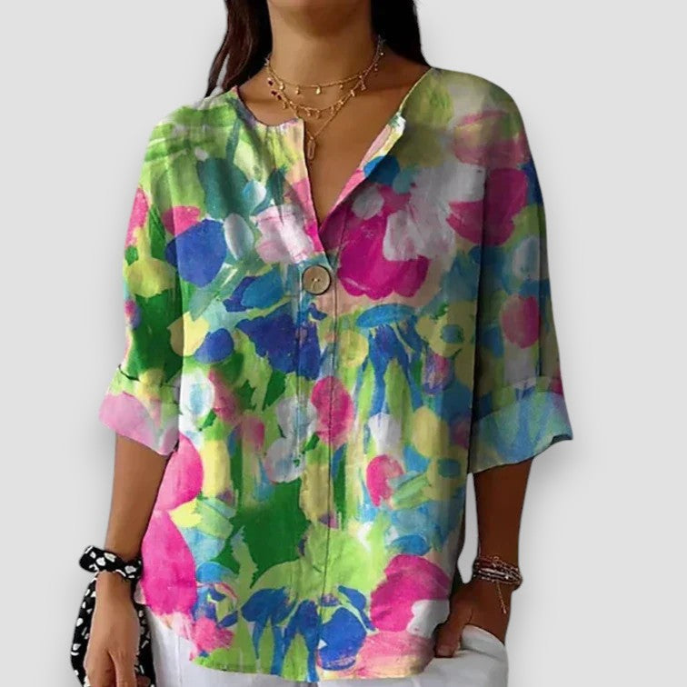 Roxane | Vintage Shirt with Flowers