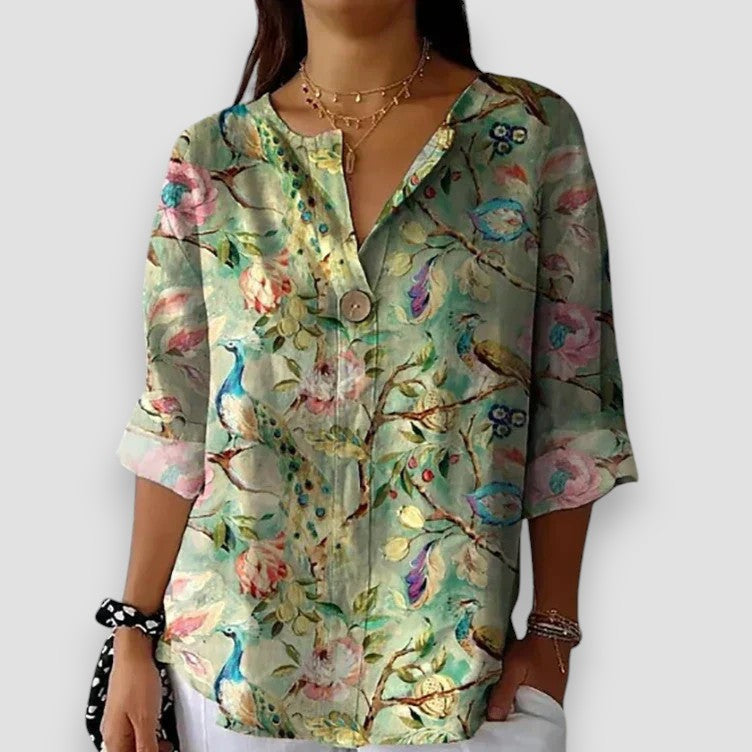 Roxane | Vintage Shirt with Flowers