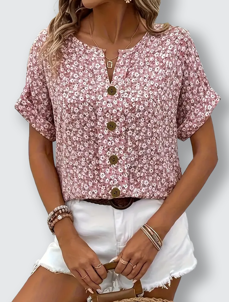 Lily | Floral Button-up Blouse