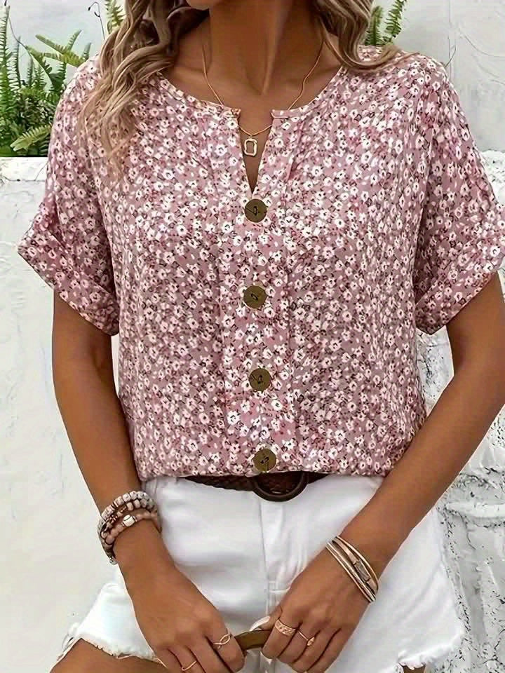 Lily | Floral Button-up Blouse