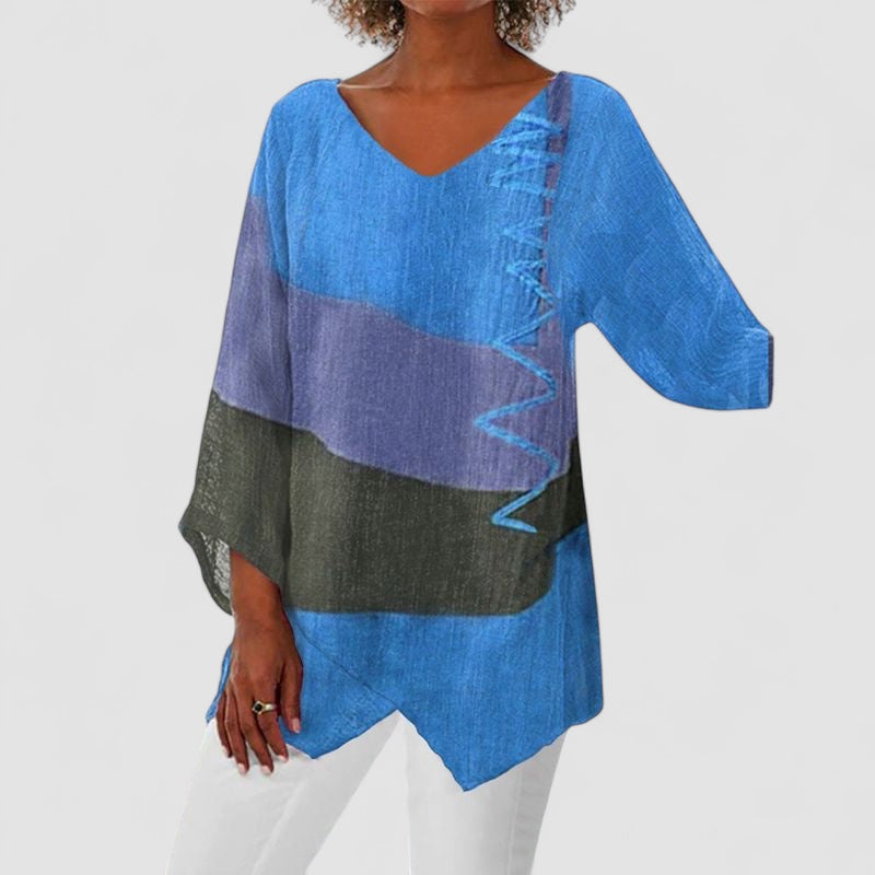 Grace | Artistic V-neck Tunic – Creative, Lightweight & Stylish